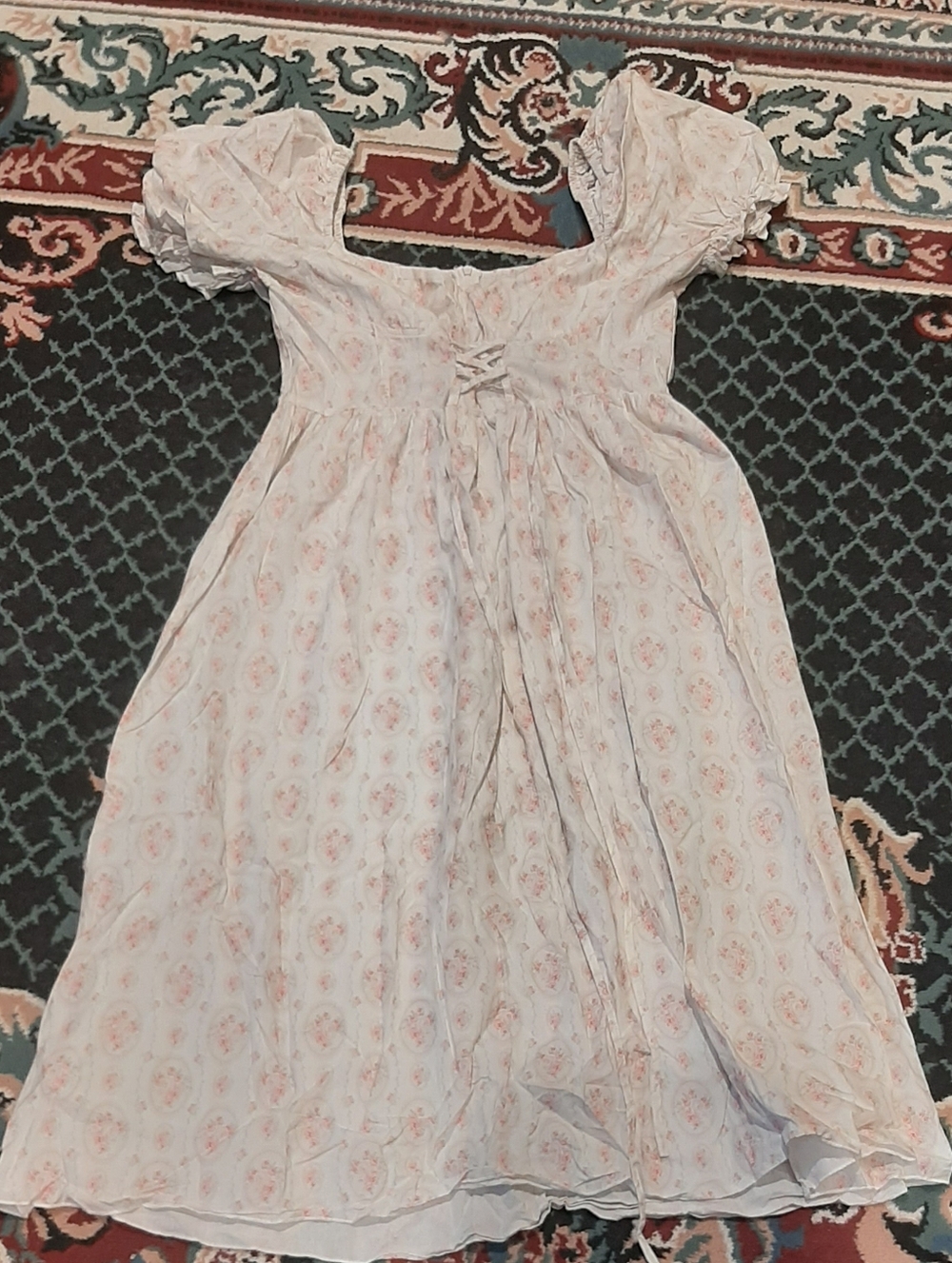 Cotton Floral Puff-Sleeve Dress